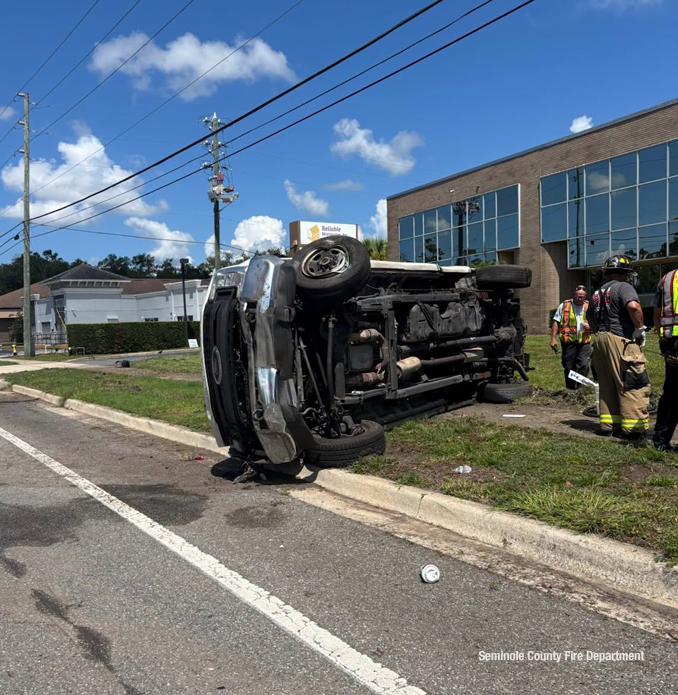 Crash scene on SR 434 west of Tollgate Trail on Tuesday, August 11, 2026 (Seminole County Fire Department).