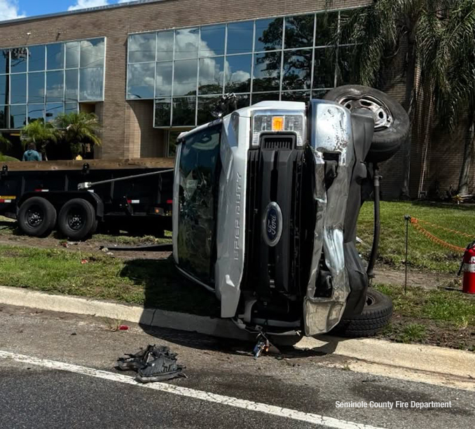 Crash scene on SR 434 west of Tollgate Trail on Tuesday, August 11, 2026 (Seminole County Fire Department).